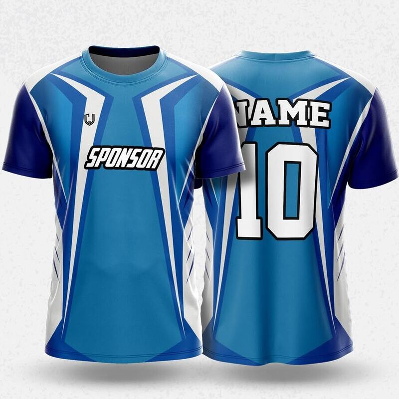 MR24-69R round neck jersey design in blue, royal blue, white, front and back