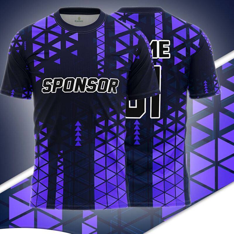 KO:M27 round neck jersey design in black, purple, front and back