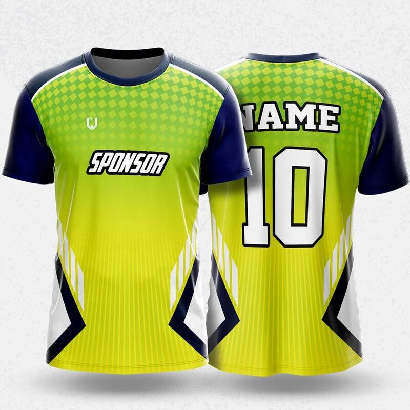 MR24-84R round neck jersey design in neon yellow, lime, navy, front and back