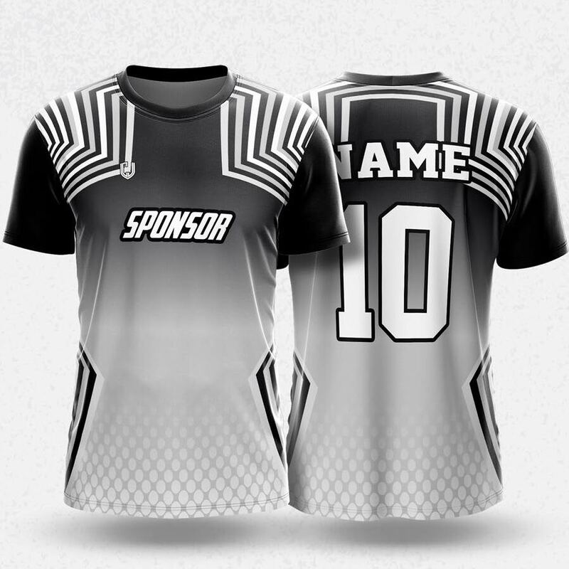 MR24-12R round neck jersey design in black fading to white, front and back