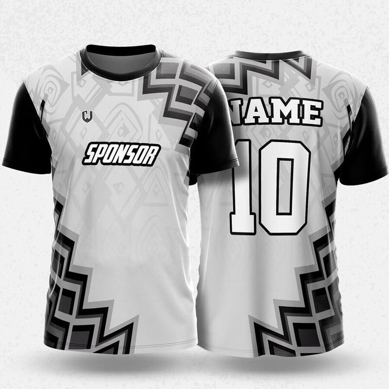 MR24-30R round neck jersey design in white, grey, black, front and back