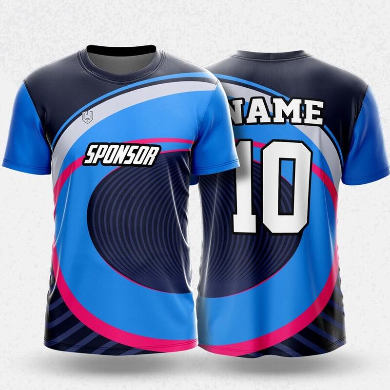 MR24-35R round neck jersey design in navy, sky blue, pink, front and back