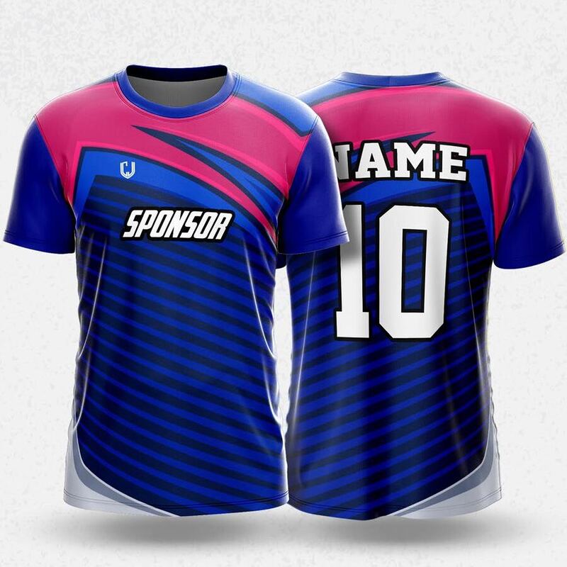 MR24-34R round neck jersey design in royal blue, navy, pink, front and back