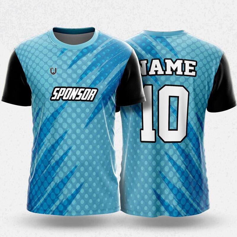 MR24-91R round neck jersey design in sky blue, black, front and back