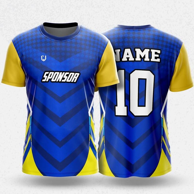 MR24-86R round neck jersey design in royal blue, navy, yellow, front and back