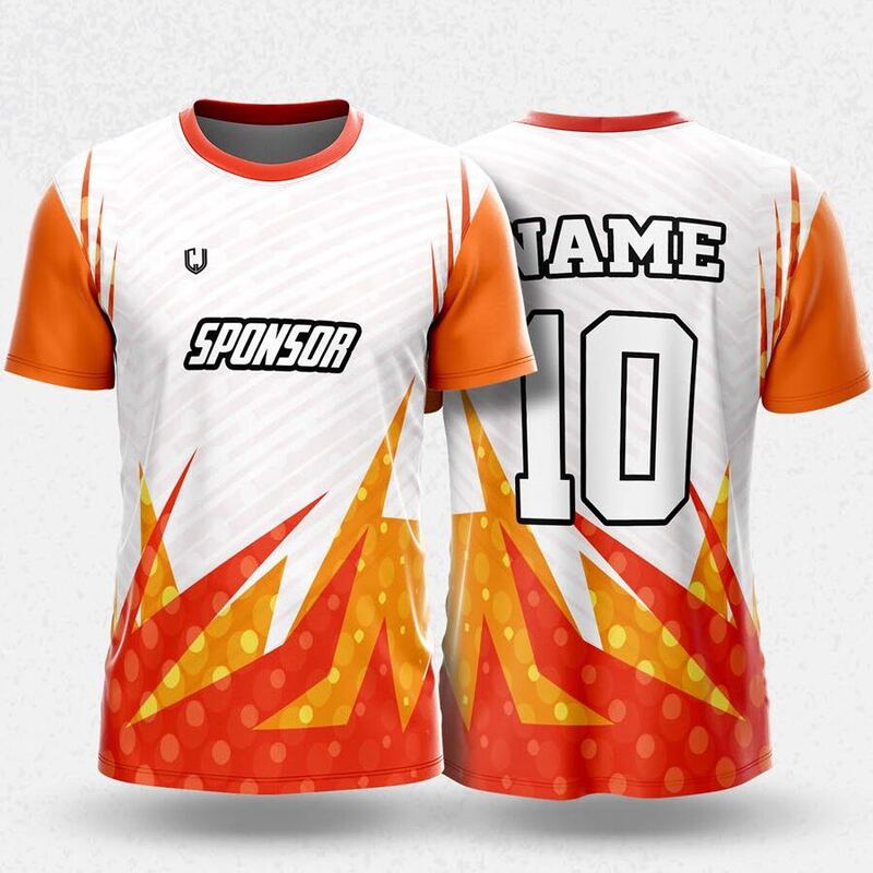 MR24-89R round neck jersey design in white, orange, yellow, front and back