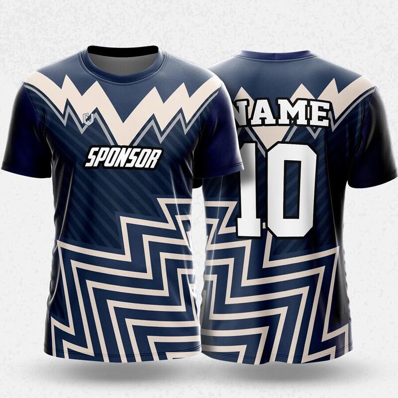 MR24-62R round neck jersey design in navy, cream, front and back