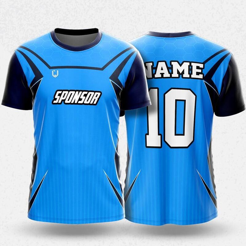 MR24-64R round neck jersey design in sky blue, navy, front and back