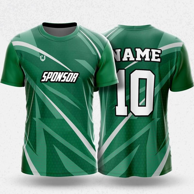 MR24-97R round neck jersey design in green, white, front and back