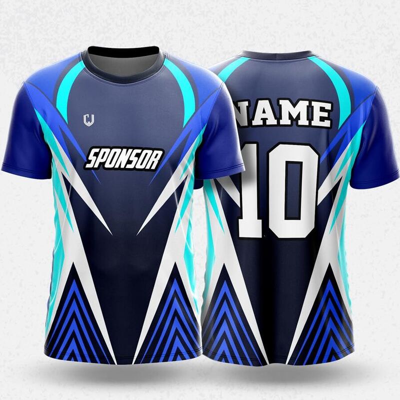 MR24-47R round neck jersey design in navy, royal blue, cyan, white, front and back