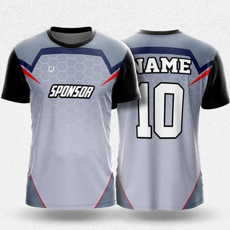 MR24-65R round neck jersey design in light grey, black, navy, red, front and back