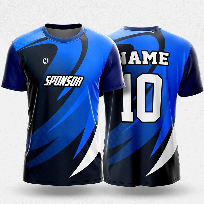 MR24-22R round neck jersey design in navy, bright blue, white, front and back