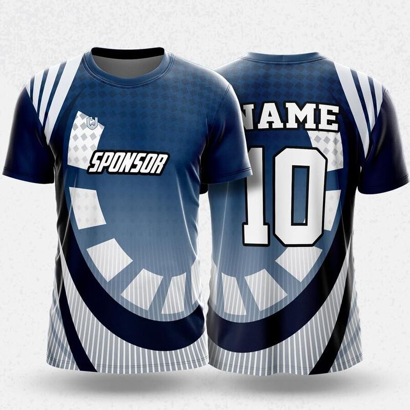 MR24-85R round neck jersey design in slate blue, navy, white, front and back